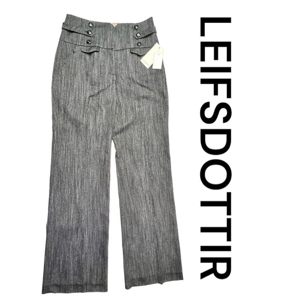 Leifsdottir Pants Women's 6" Moss Blue High Rise Space Dye Pants $278 New